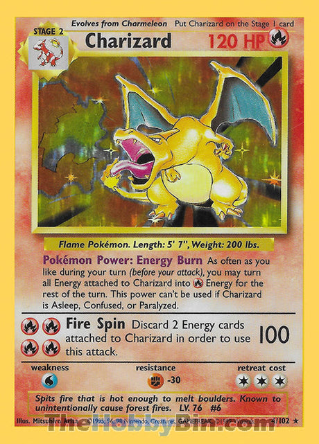 Charizard Base Set Unlimited  Holo Rare #4/102