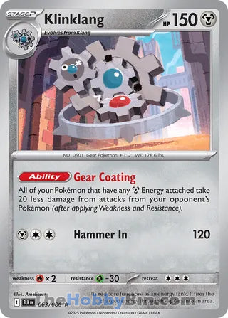 Klinklang Black Bolt English Rare #063/086