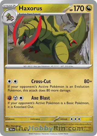 Haxorus Black Bolt English Rare #070/086