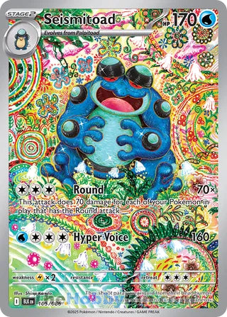 Seismitoad Black Bolt English Illustration Rare #105/086