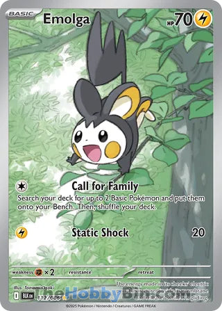Emolga Black Bolt English Illustration Rare #112/086