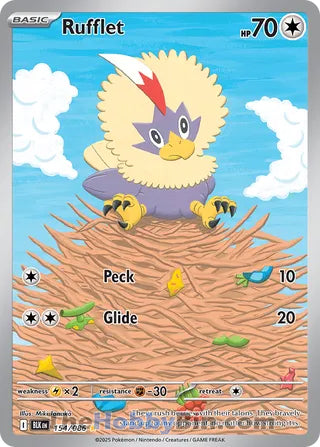 Rufflet Black Bolt English Illustration Rare #154/086