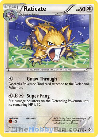 Raticate Boundaries Crossed Uncommon #105/149