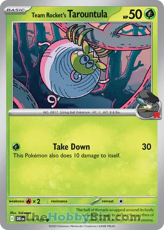 Team Rocket's Tarountula Destined Rivals Common #019/182
