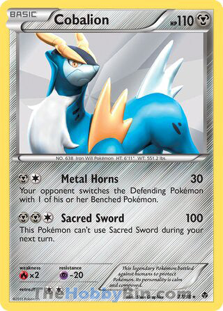 Cobalion Emerging Powers Holo Rare #77/98