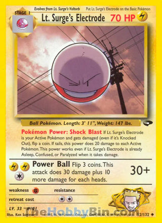 Lt. Surge's Electrode Gym Challenge Uncommon #52/132