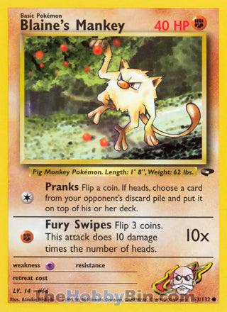 Blaine's Mankey Gym Challenge Common #63/132