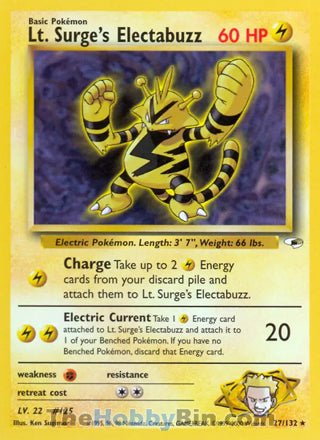 Lt. Surge's Electabuzz Gym Heroes Rare #27/132