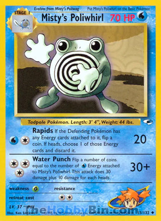 Misty's Poliwhirl Gym Heroes Uncommon #53/132