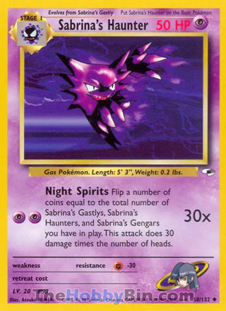 Sabrina's Haunter Gym Heroes Uncommon #58/132