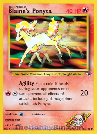 Blaine's Ponyta Gym Heroes Common #63/132