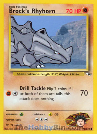 Brock's Rhyhorn Gym Heroes Common #70/132