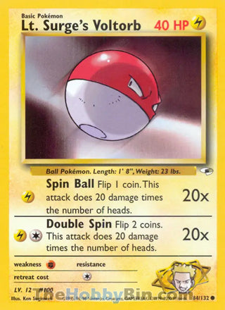 Lt. Surge's Voltorb Gym Heroes Common #84/132