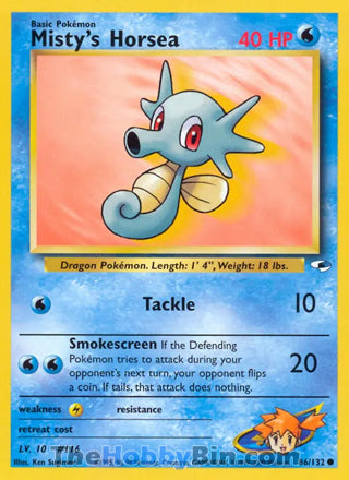 Misty's Horsea Gym Heroes Common #86/132