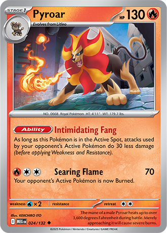 Pyroar Mega Evolution Uncommon #024/132