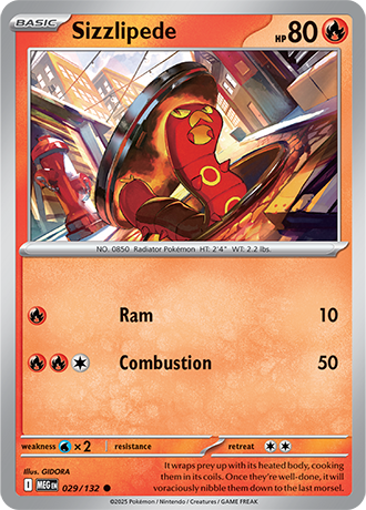 Sizzlipede Mega Evolution Common #029/132