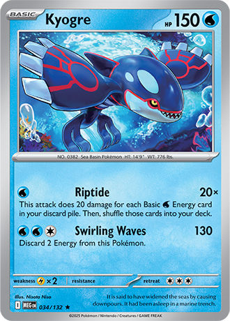 Kyogre Mega Evolution Rare #034/132