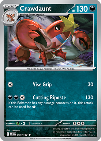 Crawdaunt Mega Evolution Uncommon #085/132