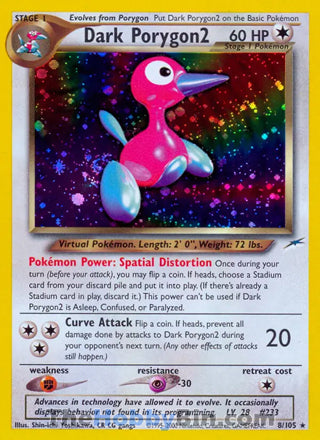 Dark Porygon2 Neo Destiny Unlimited Holo Rare #8/105