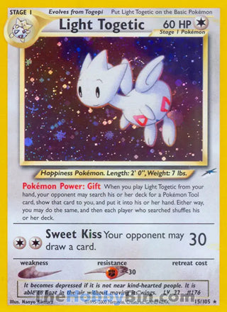 Light Togetic Neo Destiny Unlimited Holo Rare #15/105
