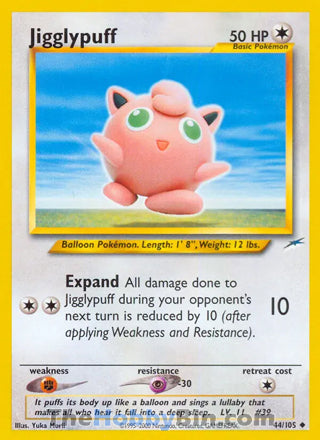Jigglypuff Neo Destiny Unlimited Uncommon #44/105
