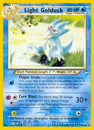 Light Golduck Neo Destiny Unlimited Uncommon #47/105