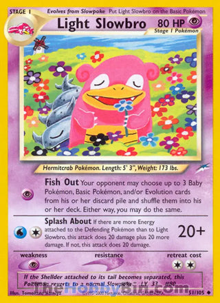 Light Slowbro Neo Destiny Unlimited Uncommon #51/105