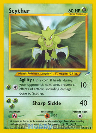 Scyther Neo Destiny Unlimited Uncommon #55/105