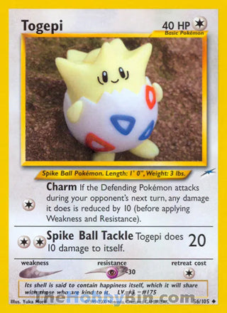 Togepi Neo Destiny Unlimited Uncommon #56/105