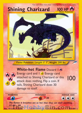 Shining Charizard Neo Destiny Unlimited Secret Rare #107/105