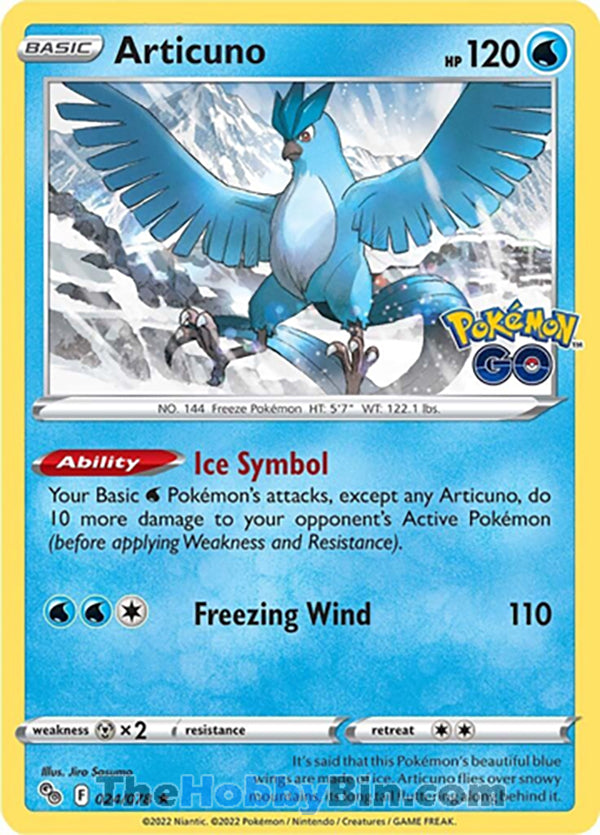Articuno Pokemon Go Holo Rare #024/078