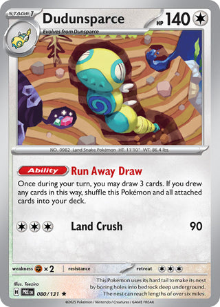 Dudunsparce Prismatic Evolutions Rare #080/131