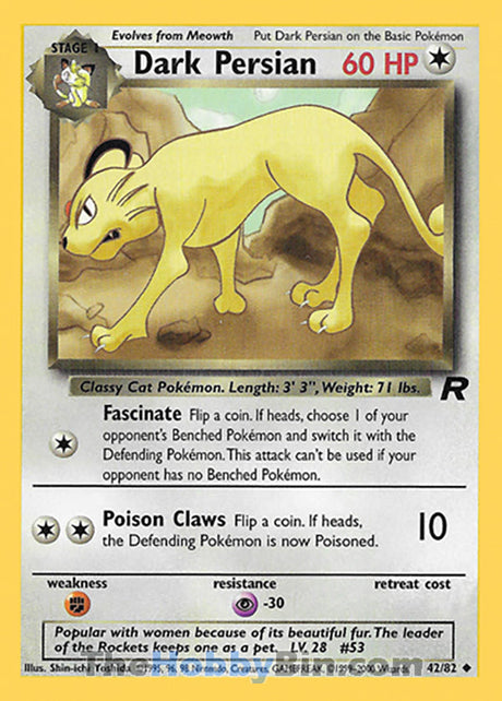 Dark Persian Team Rocket Uncommon #42/82