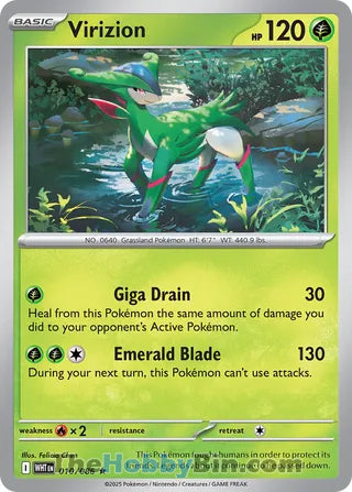 Virizion White Flare English Rare #010/086