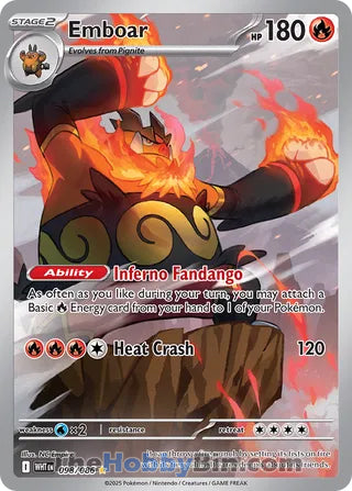 Emboar White Flare English Illustration Rare #098/086