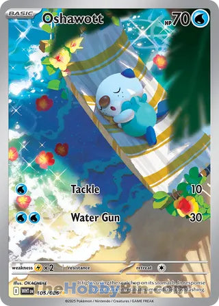 Oshawott White Flare English Illustration Rare #105/086