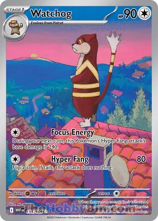 Watchog White Flare English Illustration Rare #153/086