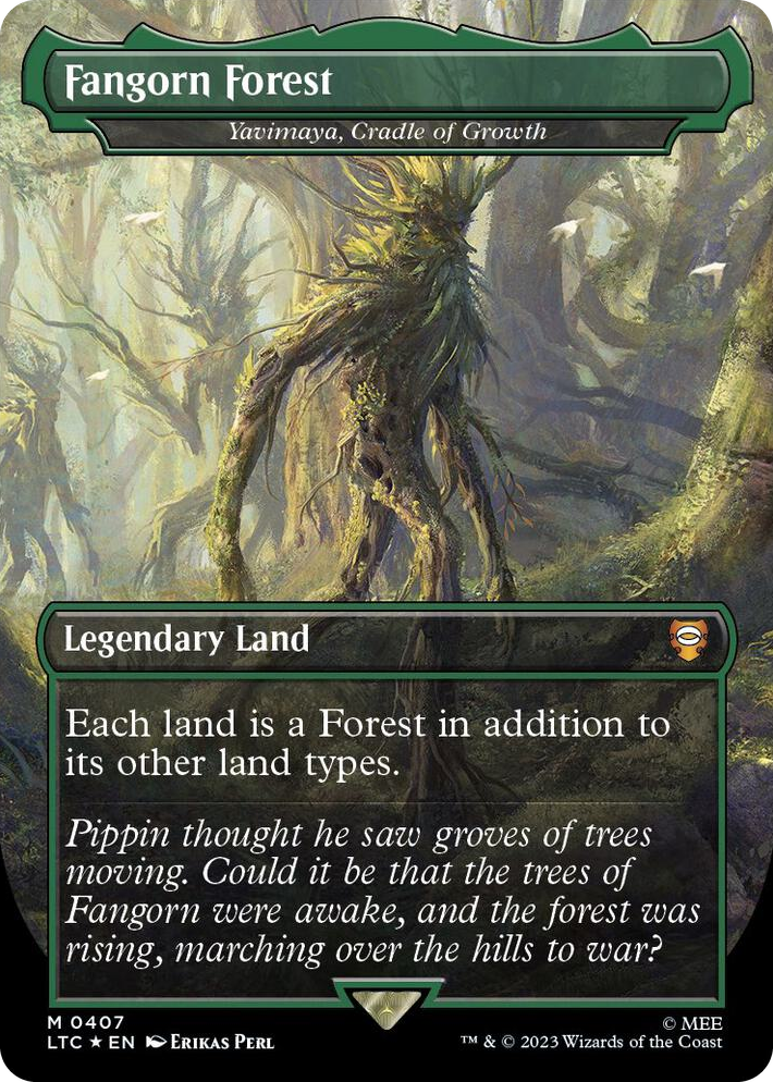 0407 Fangorn Forest - Yavimaya, Cradle of Growth (Borderless) (Surge Foil) M Commander: The Lord of the Rings: Tales of Middle-earth