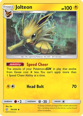 Pokemon Cosmic Eclipse Jolteon #70