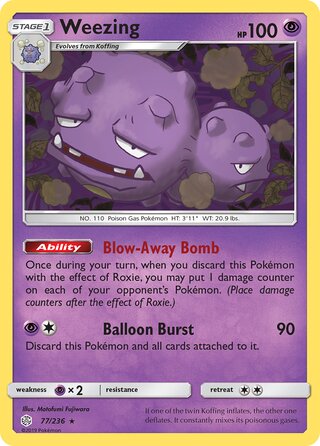 Pokemon Cosmic Eclipse Weezing #77