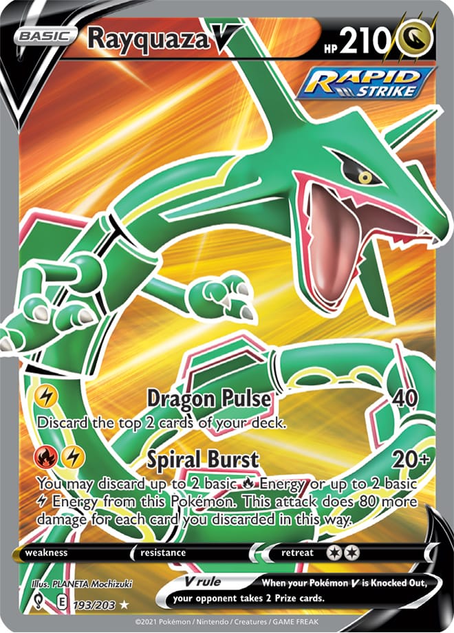 Pokemon Evolving Skies Rayquaza V #193