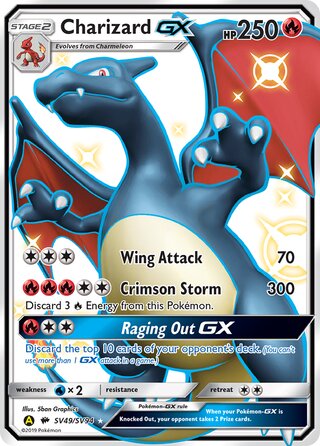 Pokemon Hidden Fates Charizard GX #SV49