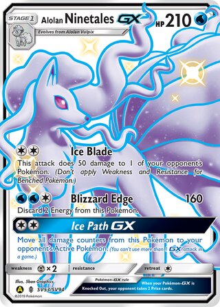 Pokemon Hidden Fates Alolan Ninetales GX #SV53