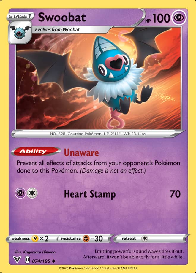 Pokemon Vivid Voltage Swoobat #74