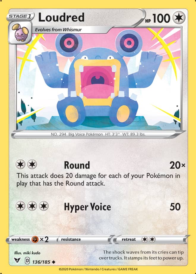 Pokemon Vivid Voltage Loudred #136