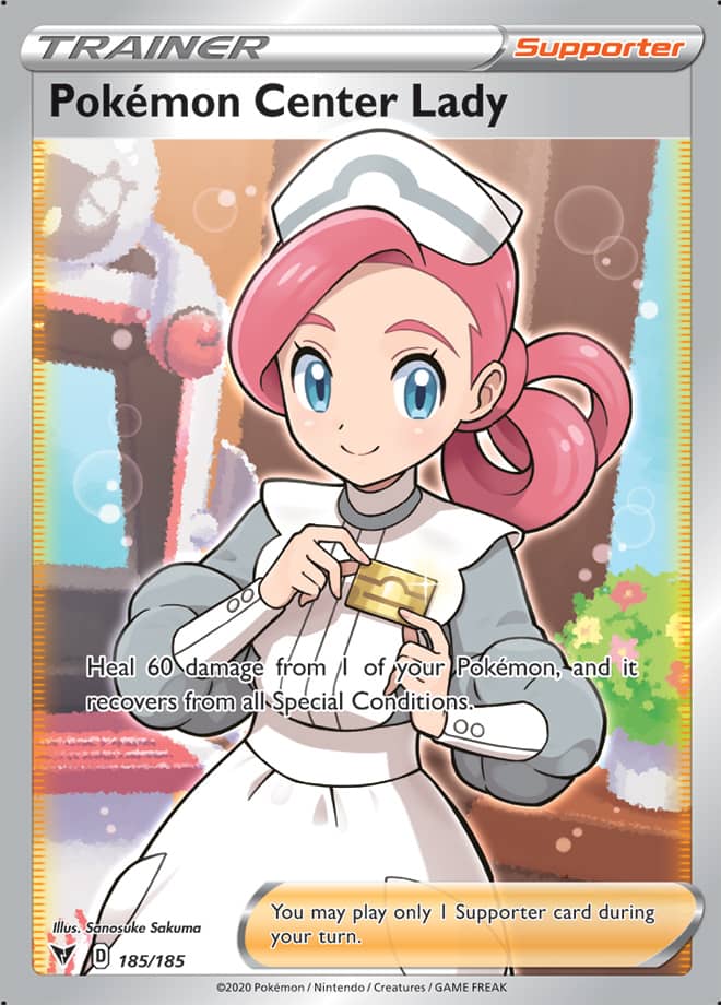 Pokemon Vivid Voltage Pokemon Center Lady #185