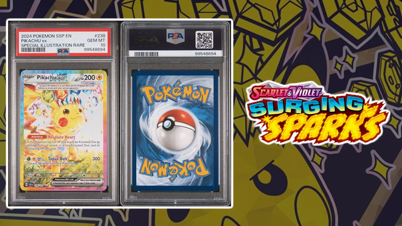 Surging Sparks Pikachu ex #238 SIR PSA 10 Already at Auction!