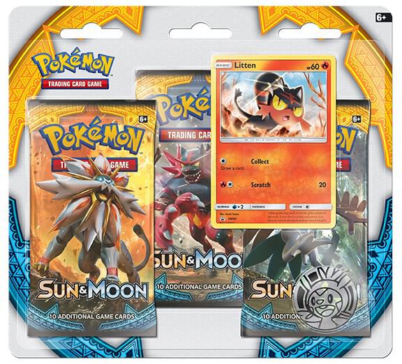 Sun and Moon Base Set 3 Pack Blister Litten - Sun & Moon Base Set sealed product