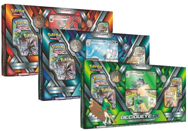 Premium Collection Set of 3 Decidueye GX Primarina GX and Incineroar GX
