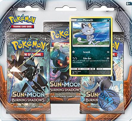 Burning Shadows 3 Pack Blister Alolan Meowth - Burning Shadows sealed product